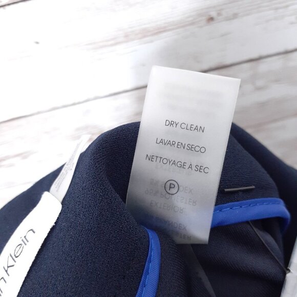 Calvin Klein Womens Dress Pants Sz 14 High Rise Navy 308A - Picture 6 of 6